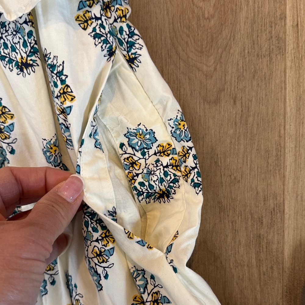 A-Line Maxi White and Blue Women’s Maxi Dress with pockets by J. Crew - Picture 9 of 15